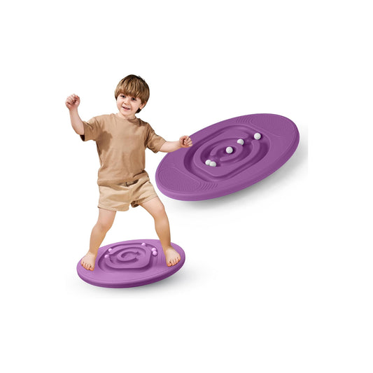 SL Kids Maze Balance Board - Wobble Trainer for Ski Surf Snowboard, Non-Slip Sensory Rocker Ages 3-12, Core Therapy & Skate Prep